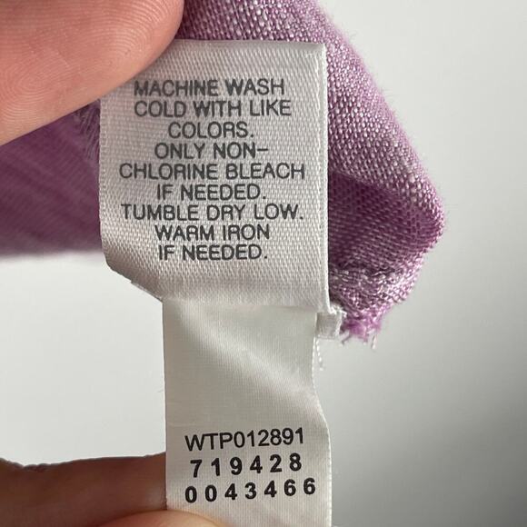 J. Jill Love Linen Muted Pink Long Sleeve Button Front Shirt Women's Medium - Picture 5 of 8